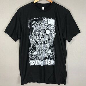 Tultex 241 T Shirt Men's Large Black Zombie Frankenstein Zombistein Crewneck SS
